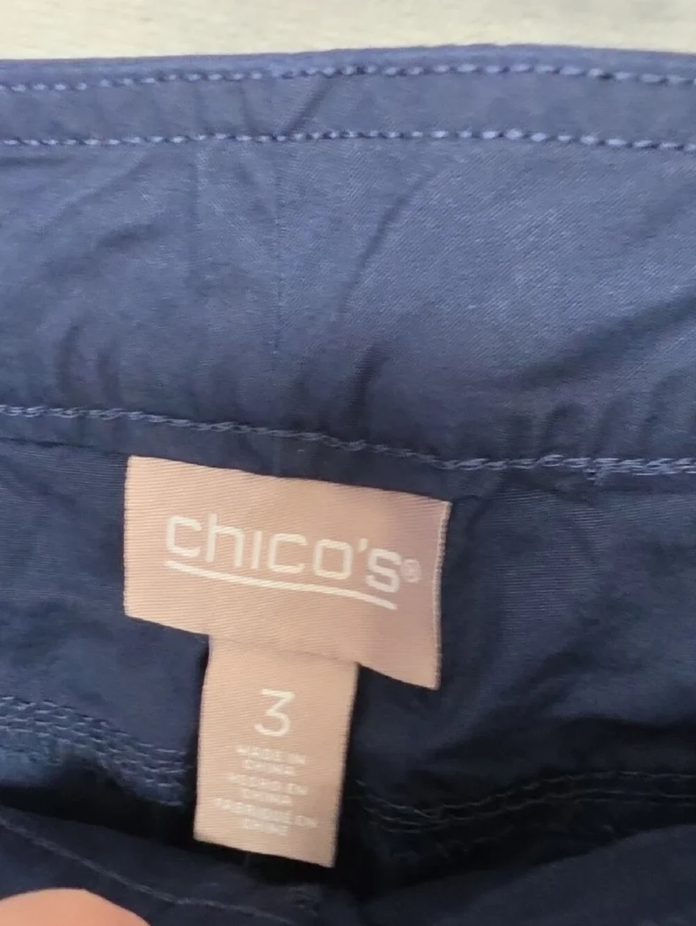 Chico's Navy Capri Pants Sz 3(XL)